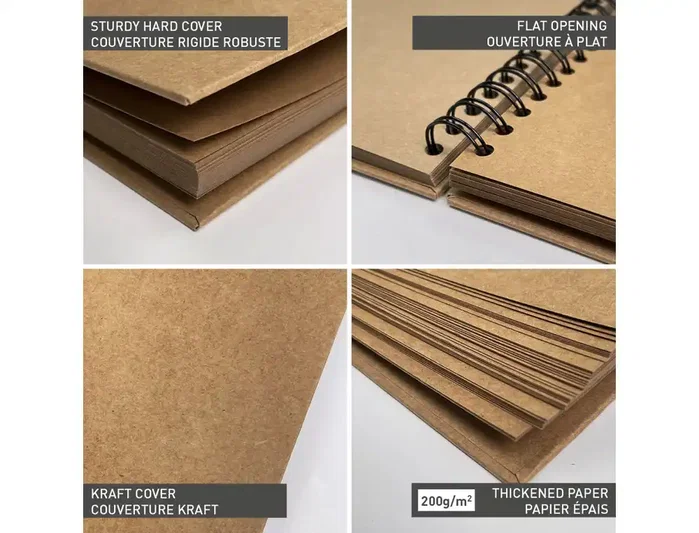 CLAIREFONTAINE Álbum de fotos DIY Kraft tapa dura 21x16 cm 40 hojas 200g