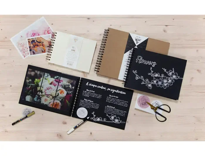 CLAIREFONTAINE Álbum de fotos DIY Kraft tapa dura 21x16 cm 40 hojas 200g