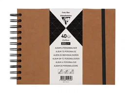 CLAIREFONTAINE Álbum de fotos DIY Kraft tapa dura 21x16 cm 40 hojas 200g