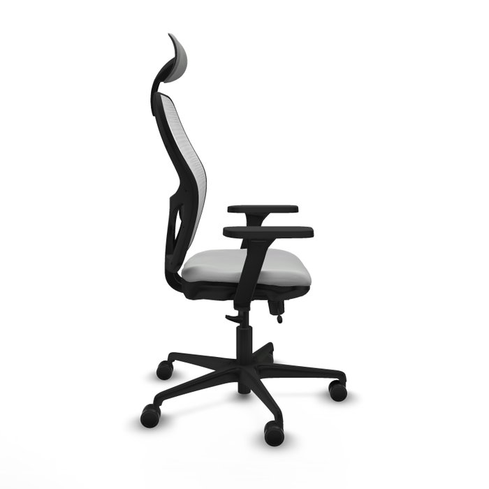PIQUERAS Y CRESPO Silla de oficina Jorquera con mecanismo Sincro/Traslack Gris claro y Blanco