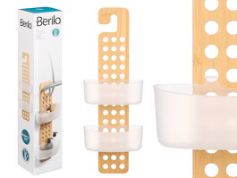 Berilo Estantería Doble Bambú para Colgar Marrón 25 x 70 x 12.8 cm (Set de 6)