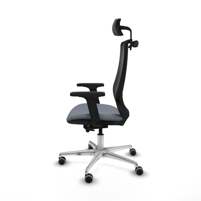 PIQUERAS Y CRESPO Silla de oficina Mardos con mecanismo Sincro/Traslack, Gris y Negro