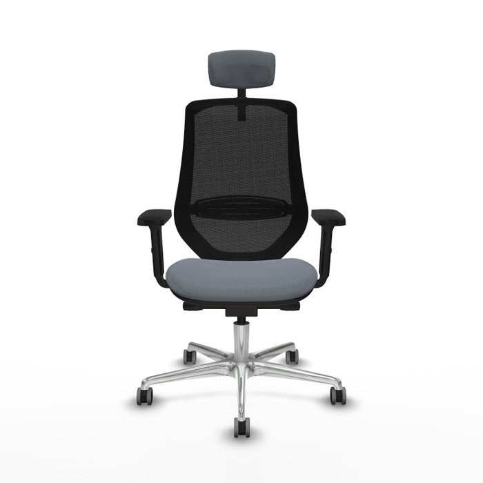 PIQUERAS Y CRESPO Silla de oficina Mardos con mecanismo Sincro/Traslack, Gris y Negro