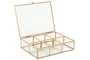 DKD Home Decor Joyero de Cristal y Metal Dorado