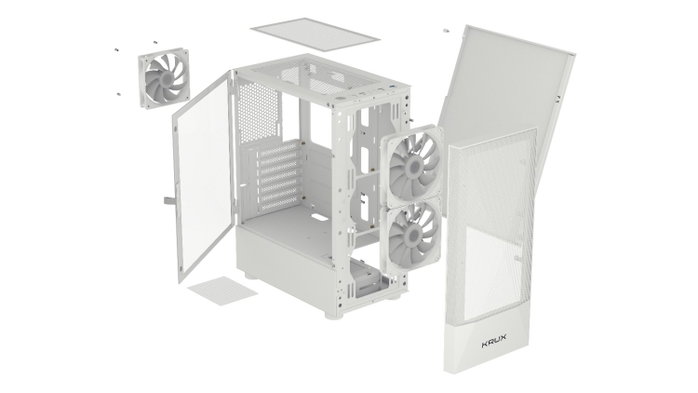 Krux Vako White RGB Torre PC Blanca con Ventilación y Espacio Krux Vako White RGB Torre PC Blanca con Ventilación y Espacio