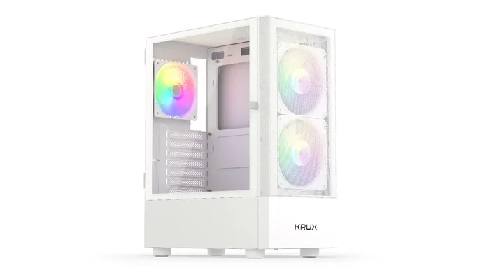 Krux Vako White RGB Torre PC Blanca con Ventilación y Espacio Krux Vako White RGB Torre PC Blanca con Ventilación y Espacio