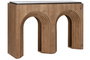 DKD Home Decor Consola Marron Negro Abeto Cristal 122 x 30 x 80 cm