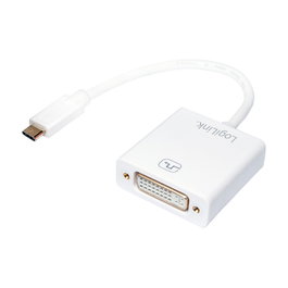 LogiLink Adaptador de vídeo USB tipo C a DVI UA0245A, Blanco