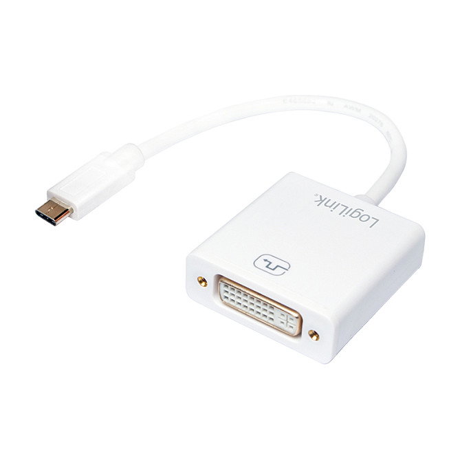 LogiLink Adaptador de vídeo USB tipo C a DVI UA0245A, Blanco LogiLink Adaptador de vídeo USB tipo C a DVI UA0245A, Blanco