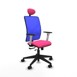 PIQUERAS Y CRESPO Silla de oficina Motilla con mecanismo Sincro/Traslack, Rosa y Azul