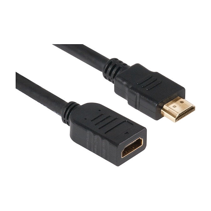 Club3D Cable Extensión HDMI 1.4 5 Metros Macho a Hembra Retail Negro