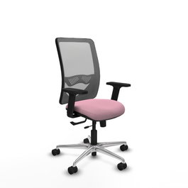 PIQUERAS Y CRESPO Silla de oficina Zulema con mecanismo Sincro/Traslack, Rosa y Gris