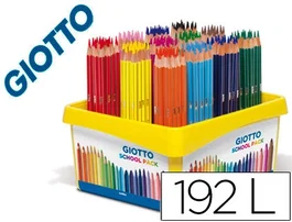 Giotto Stilnovo School Pack Lápices de Colores Hexagonales, 192 Unidades (12 Colores x 16 Lápices)