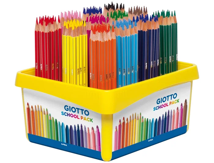 Giotto Stilnovo School Pack Lápices de Colores Hexagonales, 192 Unidades (12 Colores x 16 Lápices)