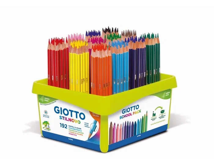 Giotto Stilnovo School Pack de 192 Lápices de Colores (12 Colores x 16 Unidades)