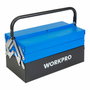 Workpro Caja de herramientas metálica con 5 compartimentos, 41,5 × 20 × 20 cm