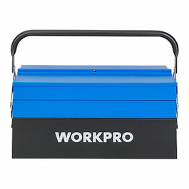 Workpro Caja de herramientas metálica con 5 compartimentos, 41,5 × 20 × 20 cm