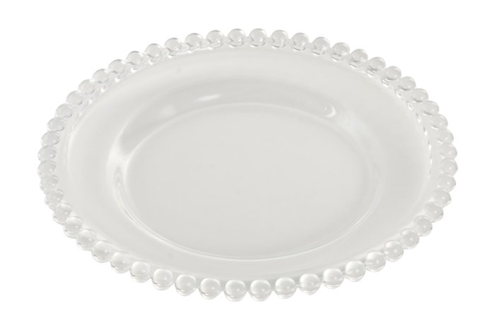DKD Home Decor Plato de Cristal Transparente 21,5x21,5x2,2 cm