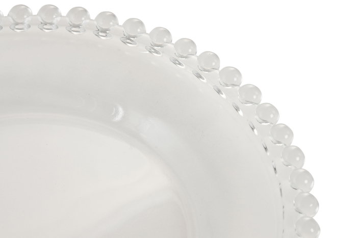 DKD Home Decor Plato de Cristal Transparente 21,5x21,5x2,2 cm