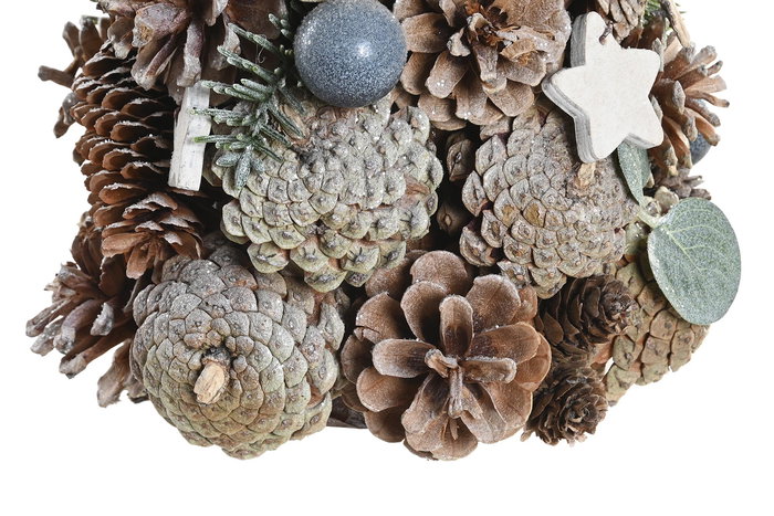 DKD Home Decor Árbol de Navidad Fantasía Natural Blanco 18 x 50 x 18 cm con Piñas