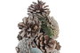 DKD Home Decor Árbol de Navidad Fantasía Natural Blanco 18 x 50 x 18 cm con Piñas
