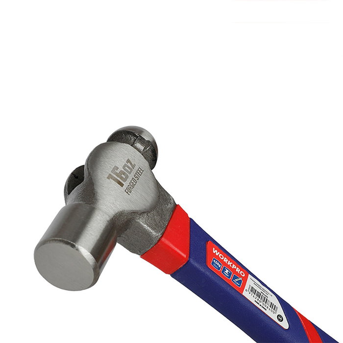 Workpro Martillo de bola con mango de fibra de vidrio, 450 g