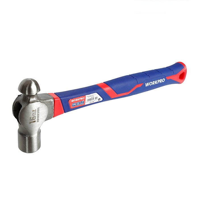 Workpro Martillo de bola con mango de fibra de vidrio, 450 g