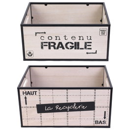 Home Deco Factory Conjunto de 2 Cajas de Madera y Metal