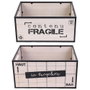 Home Deco Factory Conjunto de 2 Cajas de Madera y Metal