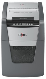 Rexel 2020100X Trituradora de Papel Optimum AutoFeed+ 100X, Corte Cruzado, 100 Hojas, 55 dB, Negro/Gris