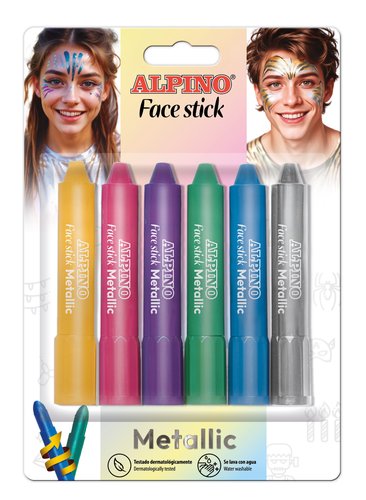 Alpino Maquillaje Face Stick Metallic en Barra Surtido de 6 Unidades