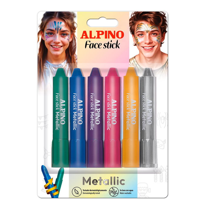 Alpino Maquillaje Face Stick Metallic en Barra Surtido de 6 Unidades