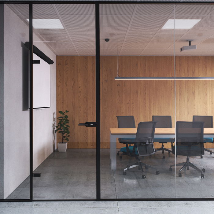 Emuca Cerradura para puerta de cristal con marco de madera, bombillo con llaves, puerta vidrio 8-12mm, acero y aluminio, pintado negro