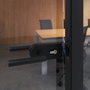 Emuca Cerradura para puerta de cristal con marco de madera, bombillo con llaves, puerta vidrio 8-12mm, acero y aluminio, pintado negro