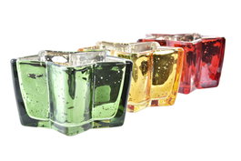 DKD Home Decor Vela Navidad Tradicional Rojo Verde 3 Unidades, Cristal, 10 x 5.5 x 10 cm