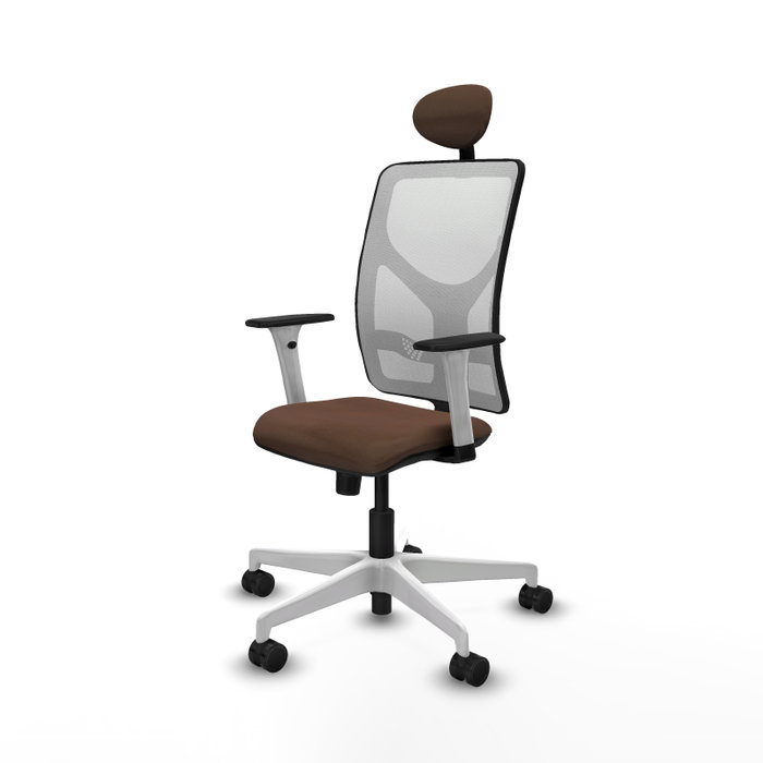 PIQUERAS Y CRESPO Silla de oficina Motilla con mecanismo Sincro, Tela Marrón oscuro y Malla Blanco PIQUERAS Y CRESPO Silla de oficina Motilla con mecanismo Sincro, Tela Marrón oscuro y Malla Blanco