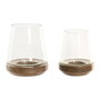 DKD Home Decor Portavela Cottage Marron Mango y Cristal Set de 2 12 x 15 x 12 cm