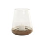 DKD Home Decor Portavela Cottage Marron Mango y Cristal Set de 2 12 x 15 x 12 cm