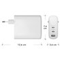 Dbramante1928 Adaptador de Corriente 140W con 3 Conectores USB-C y USB Blanco EU