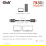 Club 3D Cable DisplayPort 2.1 DP80 Certificado 10K/8K/4K Macho a Macho 1.6m