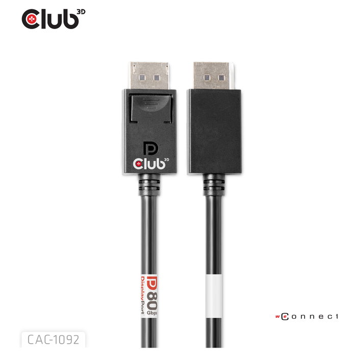 Club 3D CAC-1092 Cable DisplayPort 2.1 DP80 1,6 m Negro Club 3D CAC-1092 Cable DisplayPort 2.1 DP80 1,6 m Negro