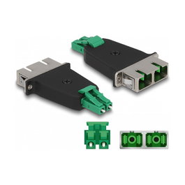 DeLOCK Acoplador híbrido LWL LC Duplex a SC Duplex verde