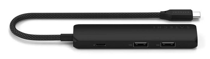 Satechi USB-C Slim Multi-Port Hub 4 en 1 Adapter, Schwarz, ST-P4SK