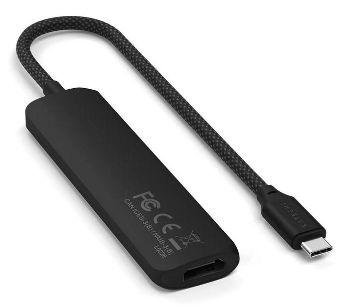 Satechi USB-C Slim Multi-Port Hub 4 en 1 Adapter, Schwarz, ST-P4SK