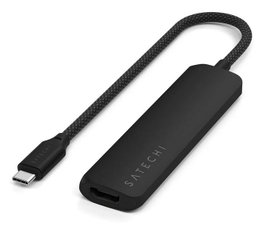 Satechi USB-C Slim Multi-Port Hub 4 en 1 Adapter, Schwarz, ST-P4SK