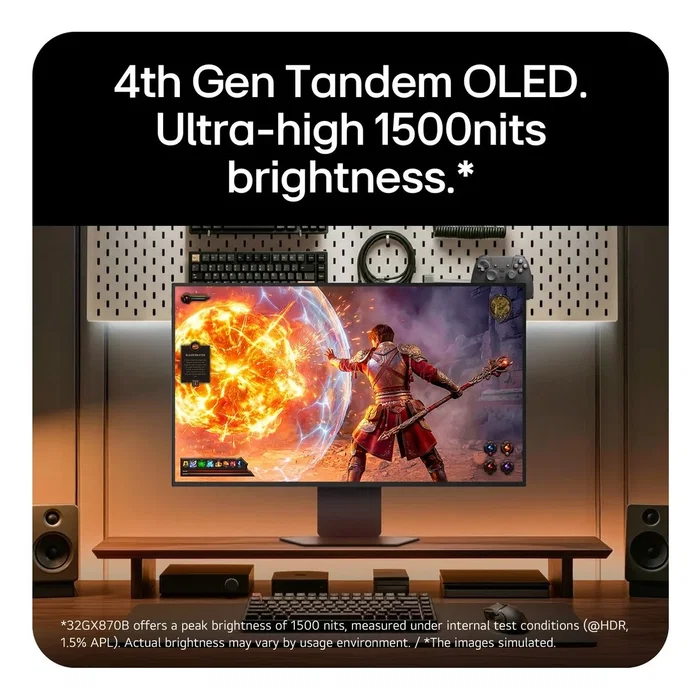 LG Monitor UltraGear OLED 32GX870B-B 32 pulg 4K UHD 240Hz 0,03ms