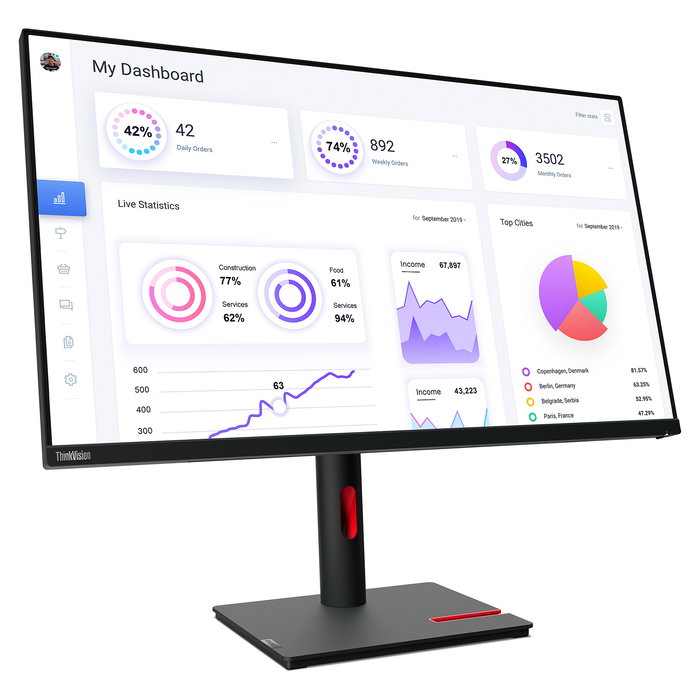 Lenovo ThinkVision T32p-30 Monitor 31.5" 4K UHD IPS 6ms 16:9 Negro con USB-C (90W), HDMI 2.0, DP 1.4