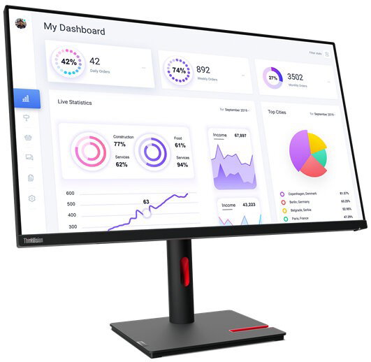 Lenovo ThinkVision T32p-30 31,5 pulg. 4K UHD IPS Negro