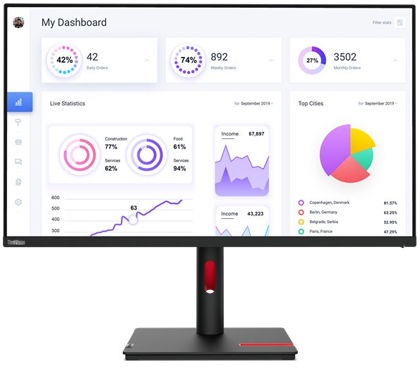 Lenovo ThinkVision T32p-30 31,5 pulg. 4K UHD IPS Negro