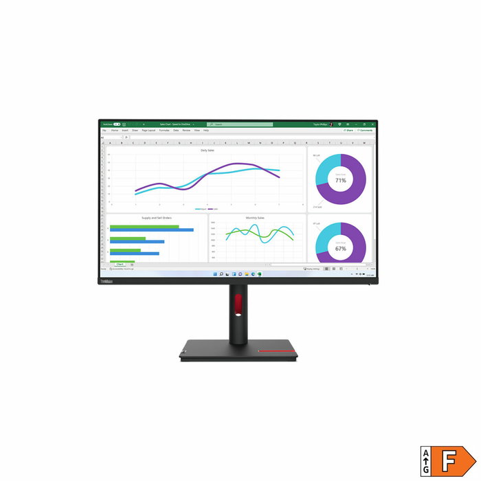 Lenovo ThinkVision T32p-30 Monitor LED IPS 31.5" 4K Ultra HD (3840x2160) 6ms USB-C 90W Hub USB 10-Bit Pivot Negro